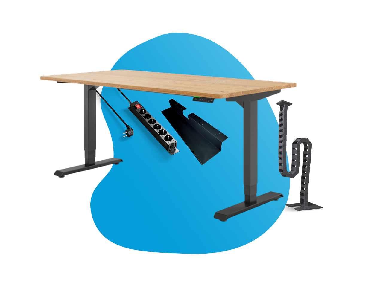 Dein All-in-One Premium Paket – Schreibtisch & Kabelmanagement Set