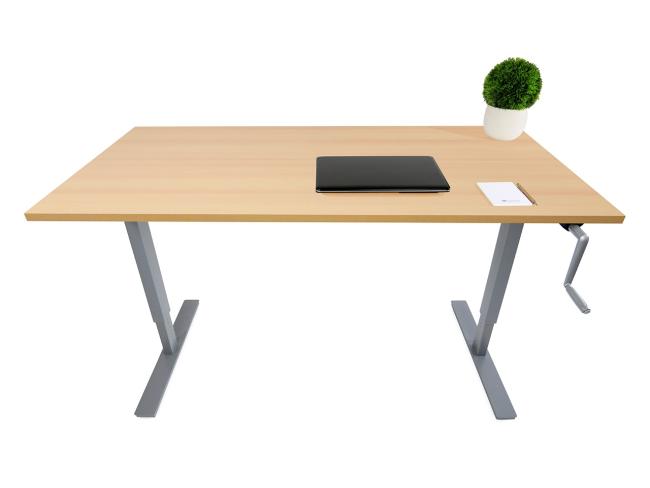 Desktopia Budget - Höhenverstellbarer Schreibtisch mit Kurbel