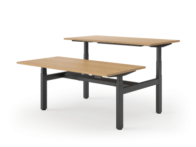 Doppelarbeitsplatz Desktopia Team mit zwei unabhängig voneinander elektrisch höhenverstellbaren Schreibtischen