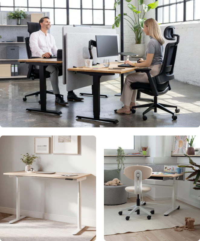 Höhenverstellbare Schreibtische im Einsatz: Büro-Arbeitsplatz, Homeoffice und Kinderschreibtisch