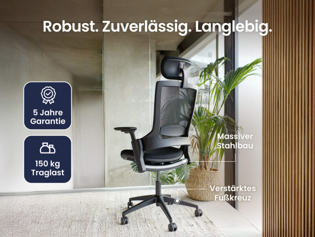 Ergotopia NextBack - Ergonomischer Bürostuhl mit höhenverstellbarer Kopfstütze - 2