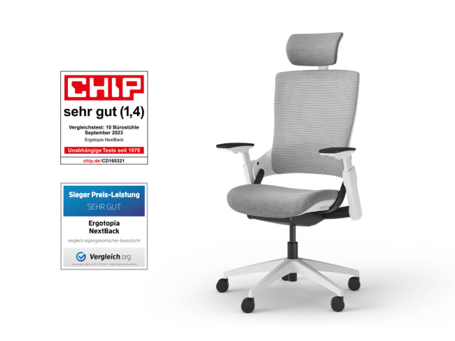 Ergotopia NextBack - Ergonomischer Bürostuhl mit höhenverstellbarer Kopfstütze