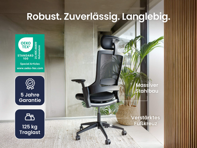 Ergotopia NextBack - Ergonomischer Bürostuhl mit höhenverstellbarer Kopfstütze - 2
