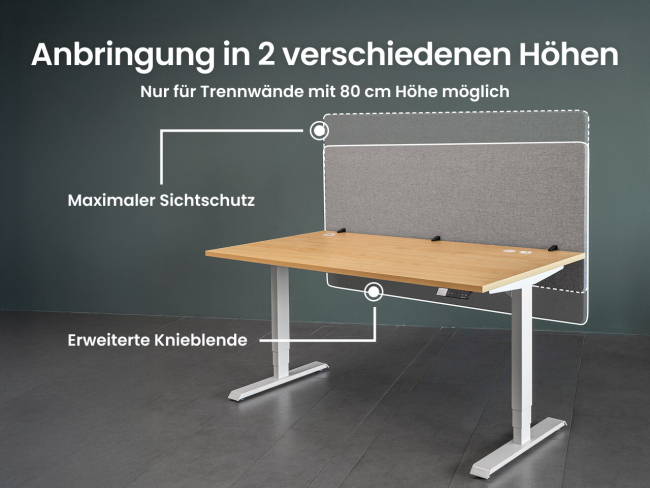 Ergotopia Focus Schreibtisch Trennwand - 6
