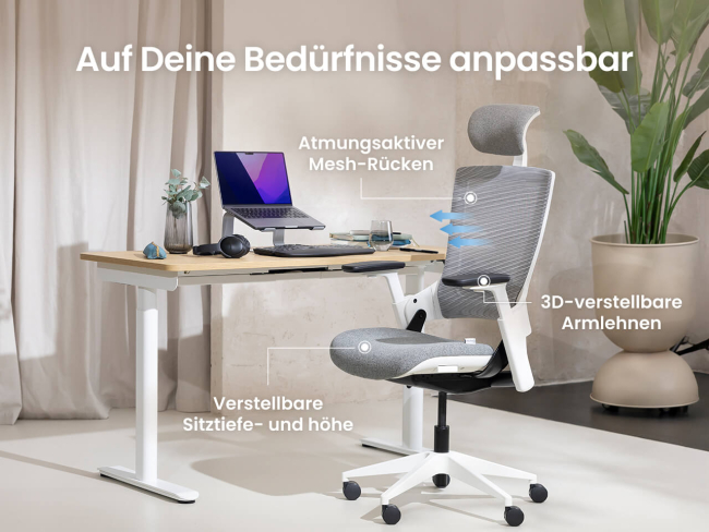 Ergotopia NextBack - Ergonomischer Bürostuhl mit höhenverstellbarer Kopfstütze - 5
