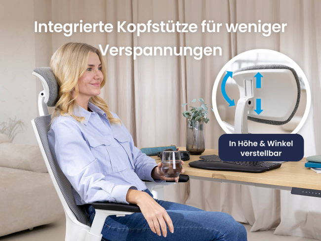 Ergotopia NextBack - Ergonomischer Bürostuhl mit höhenverstellbarer Kopfstütze - 4