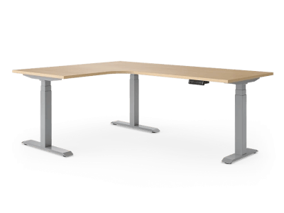Elektrisch höhenverstellbarer Eckschreibtisch Desktopia Edge in L-Form für maximale Arbeitsfläche im Büro