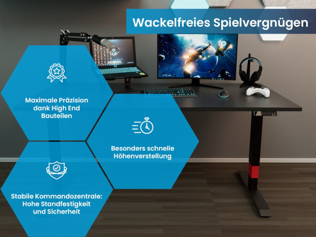 Desktopia GG: Höhenverstellbarer Gaming-Schreibtisch - 4