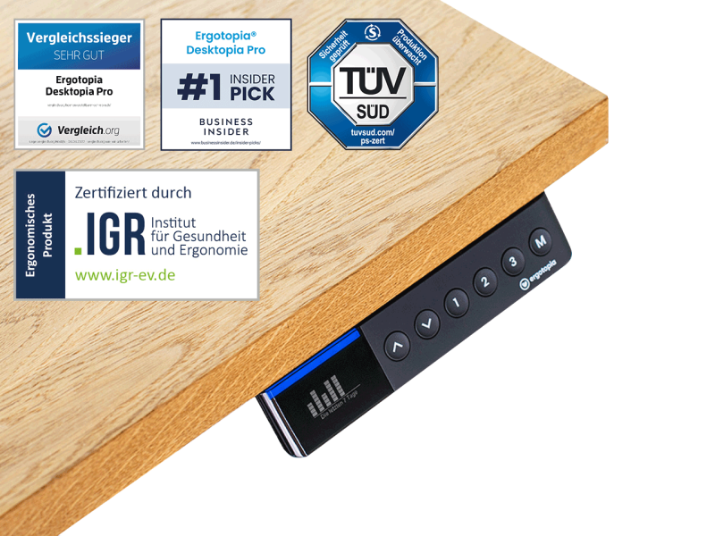 Schreibtisch hoehenverstellbar Desktopia Pro  X Testsieger
