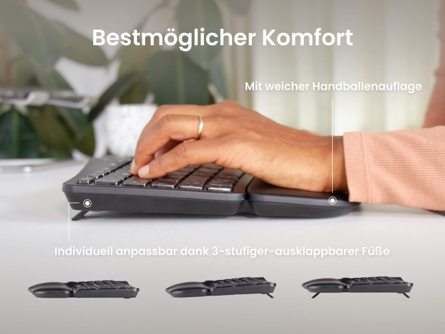 Ergonomische Tastatur Wavelet (Bluetooth & 2,4 GHz) - 4
