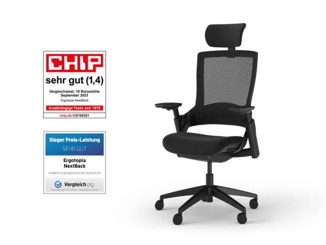 Ergotopia NextBack - Ergonomischer Bürostuhl mit höhenverstellbarer Kopfstütze