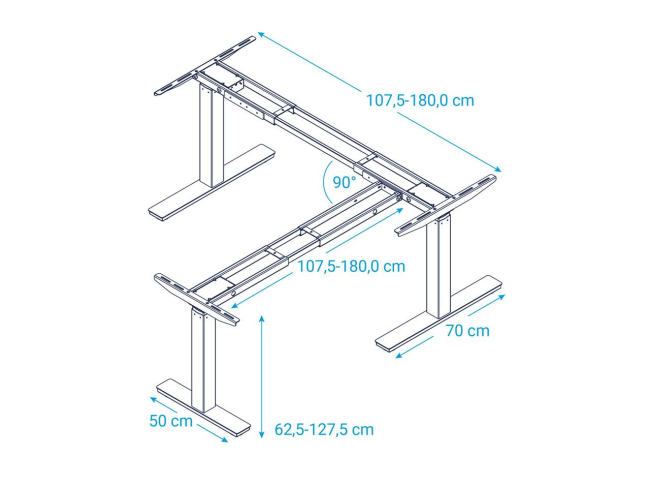 Desktopia Edge - Elektrisch höhenverstellbarer Eckschreibtisch - 3