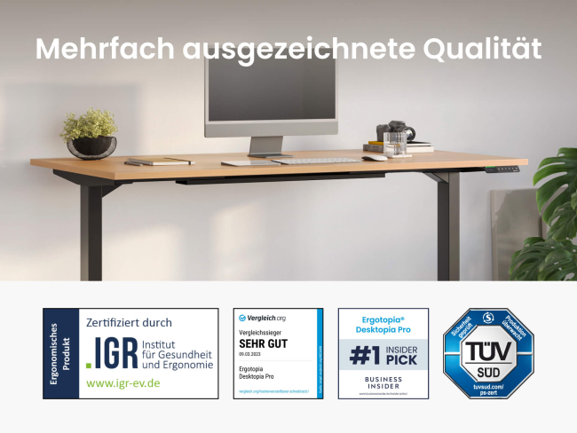 Desktopia Pro X - Elektrisch höhenverstellbarer Schreibtisch mit Memory-Display - 3