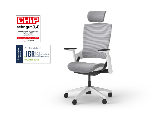 Ergotopia NextBack - Ergonomischer Bürostuhl mit höhenverstellbarer Kopfstütze